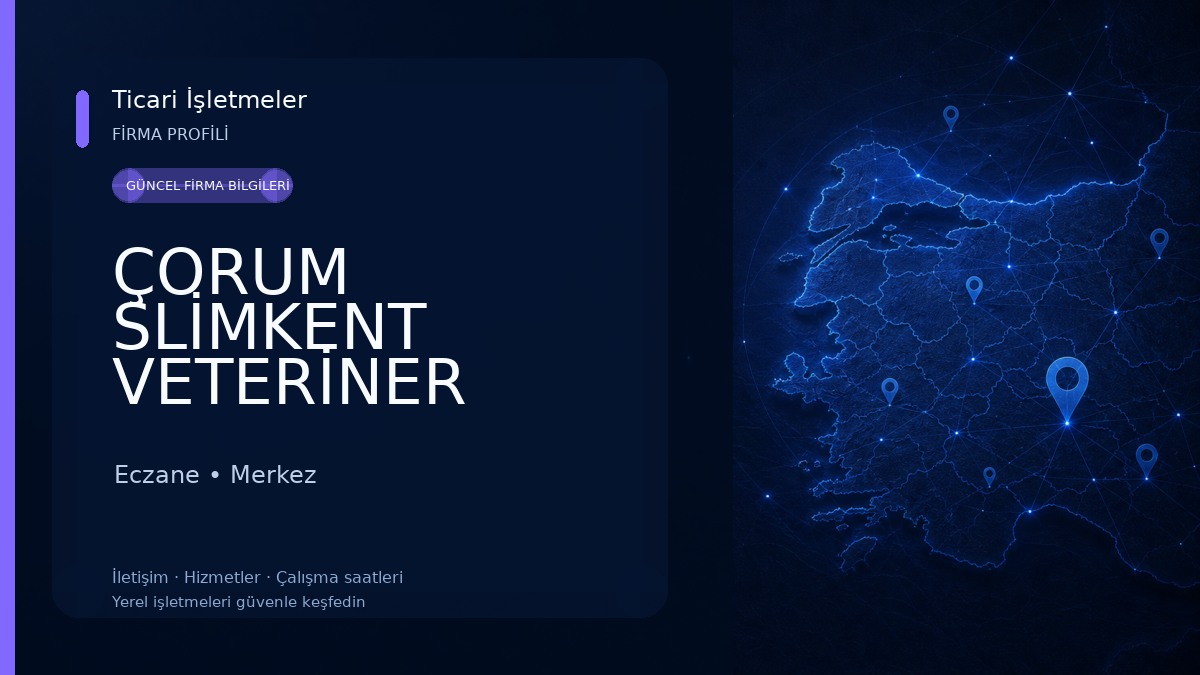 ÇORUM SLİMKENT VETERİNER KLİNİĞİ Eczane