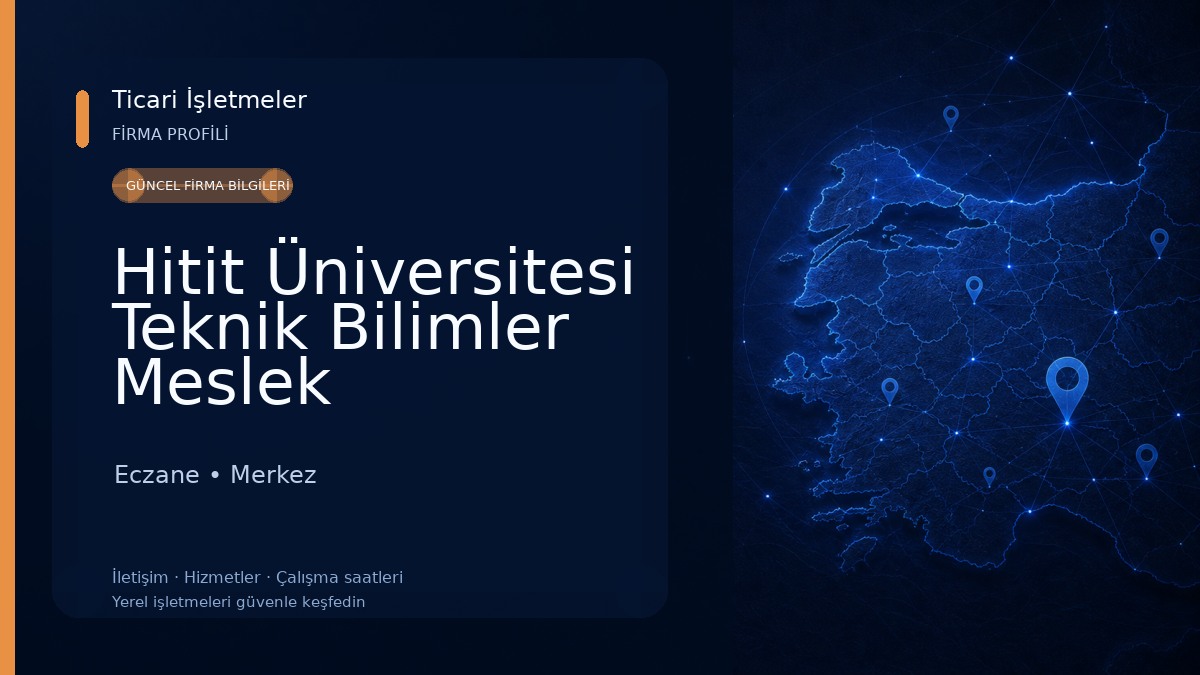 Hitit Üniversitesi Teknik Bilimler Meslek Yüksekokulu Eczane